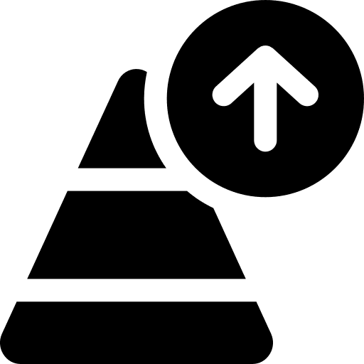 Up arrow graph up arrow pyramid icon