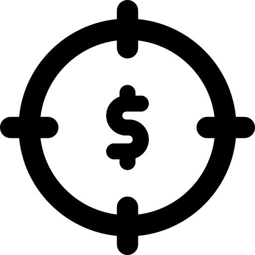 Crosshair currency business and finance coin icon