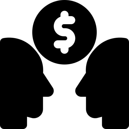 Discuss discussion discuss business and finance icon