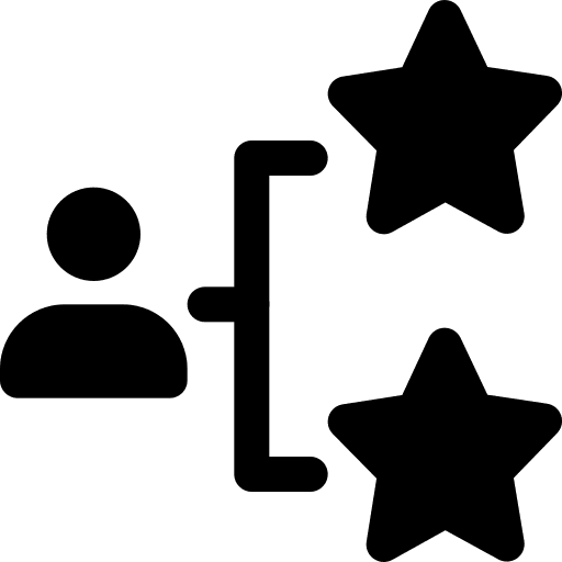 Linked flowchart user star icon