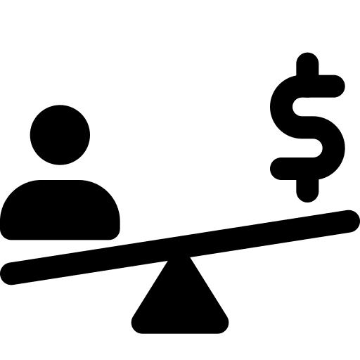 Money sign business and finance balance people icon