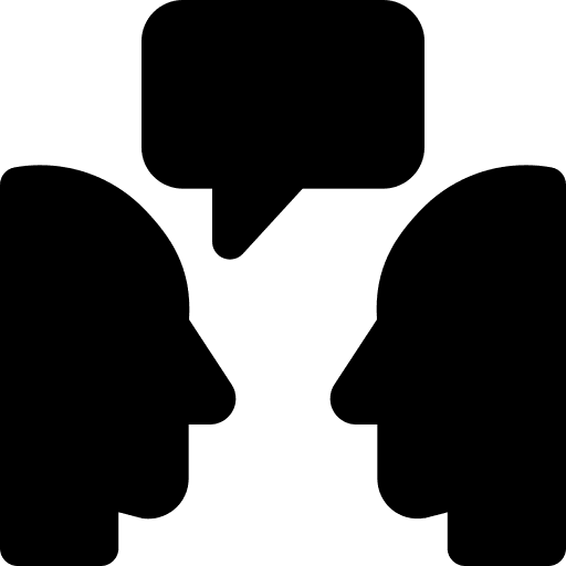 Discussion discuss support man icon