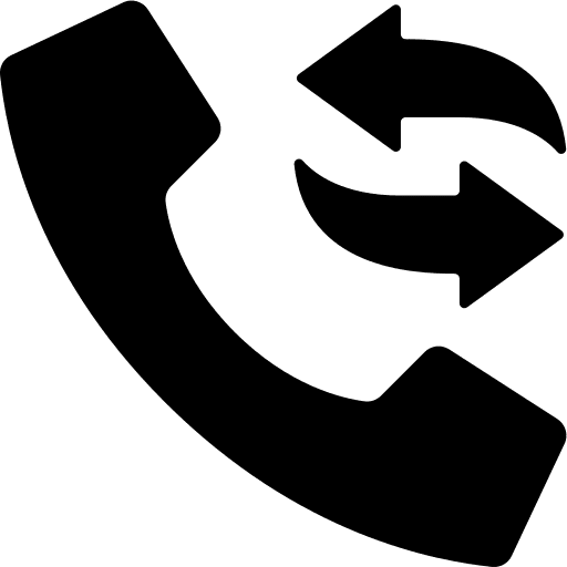 Synchronize phone call phone communications icon