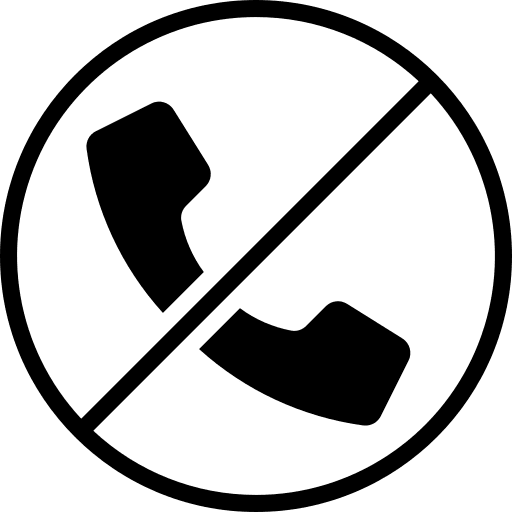 Blocked communications telephone call icon