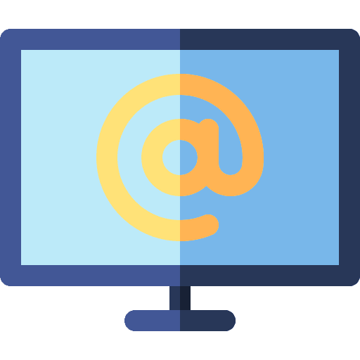 At screen computer internet icon