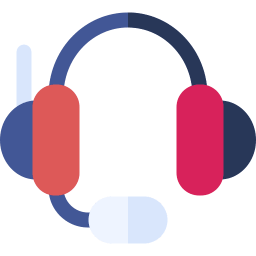 Headphone communications support call center icon