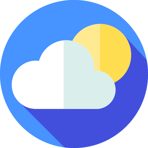 Cloudy meteorology sky sun icon