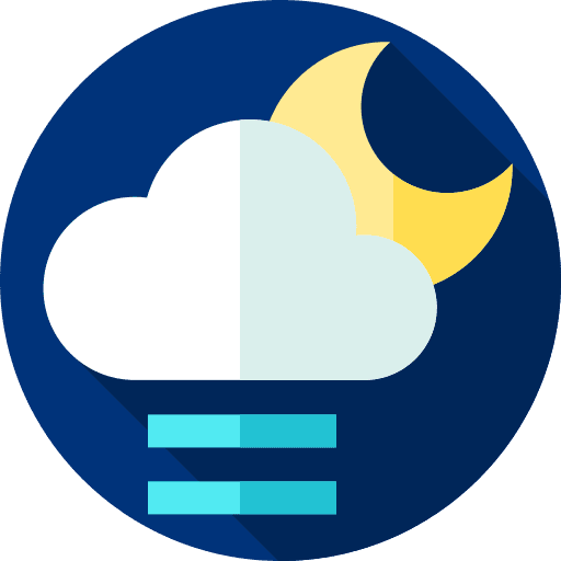 Foggy night mist weather night icon