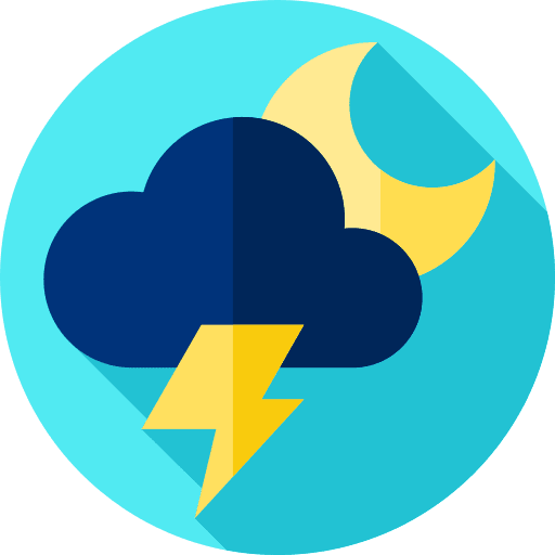 Storm thunder night meteorology icon