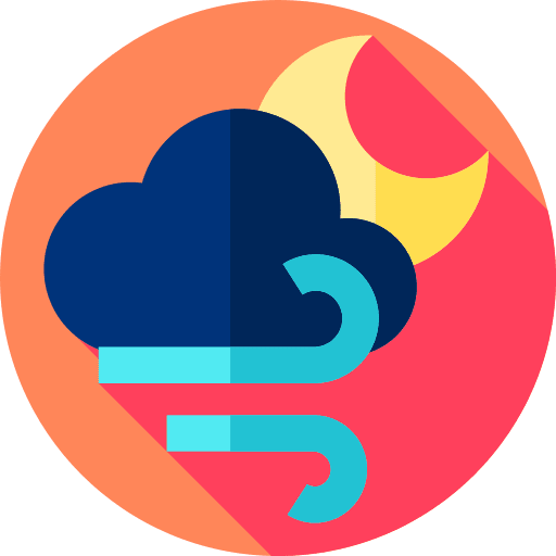 Windy windy climate moon icon