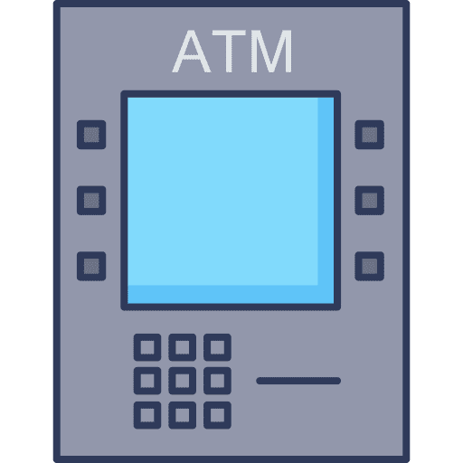 Atm business and finance atm machine cash withdrawal icon