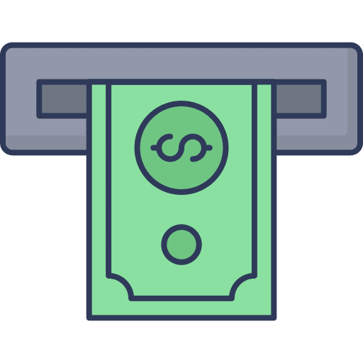 Dollar note machine cash machine money icon Dollar note machine cash machine money icon