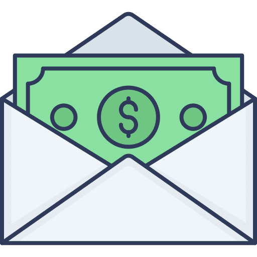 Envelope paycheck salary dollar icon Envelope paycheck salary dollar icon
