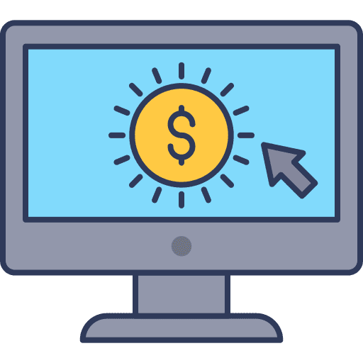 Pay per click seo coin monitor icon Pay per click seo coin monitor icon