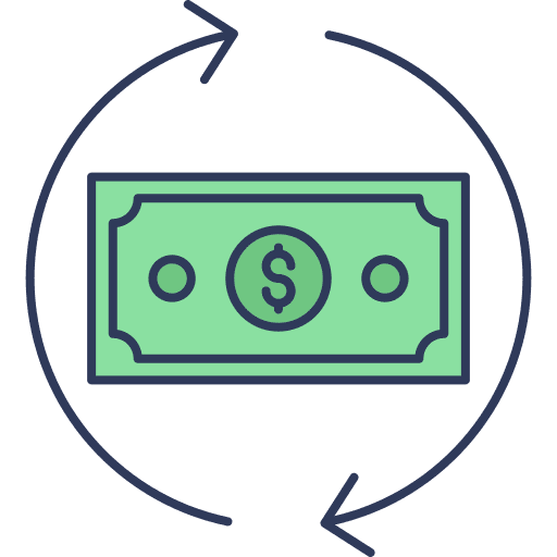 Dollar note cash back dollar note business and finance icon Dollar note cash back dollar note business and finance icon