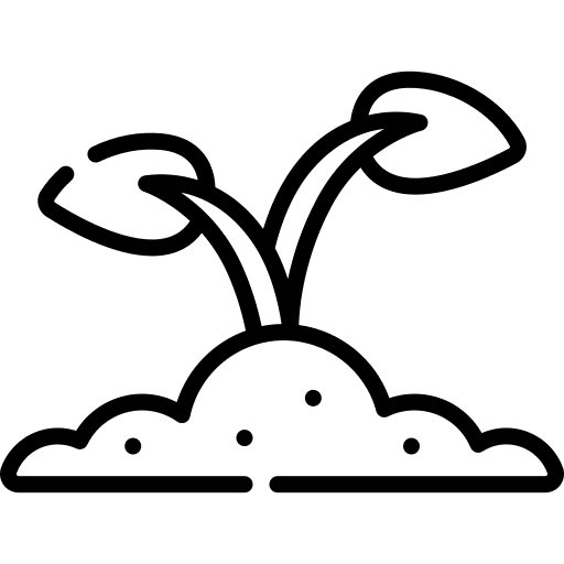 Seed plant growing soil icon
