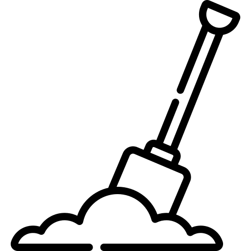 Shovel farming and gardening shovel dirt icon