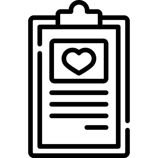 Clipboard files and folders clipboard heart icon