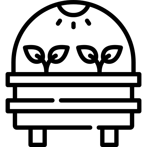 Greenhouse plant heat farming and gardening icon