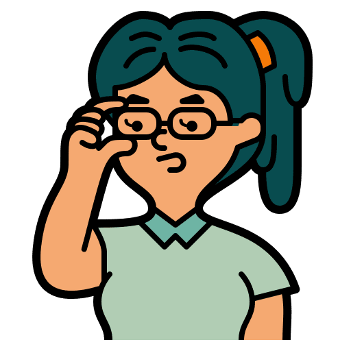 Girl young female glasses icon