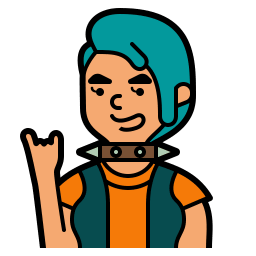 Rockstar short hair female blue hair icon