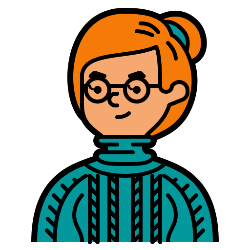 Woman people bun glasses icon