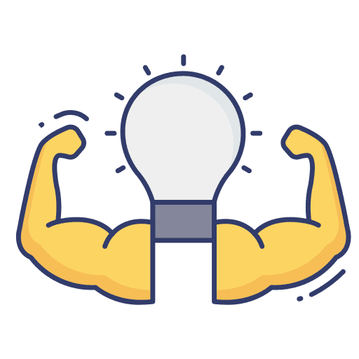 Solution idea strong think icon