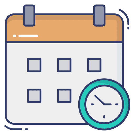 Calendar date time and date calendar icon