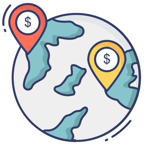 Global global maps and location network icon