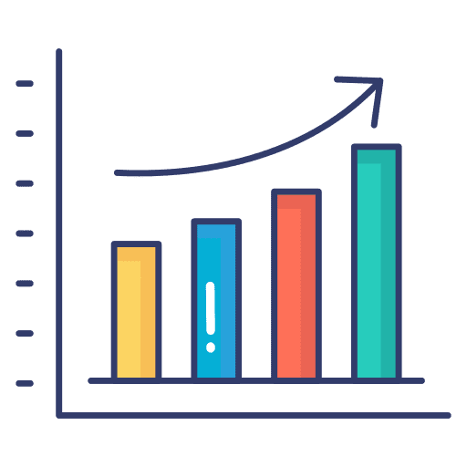 Graph growth increase analytics icon