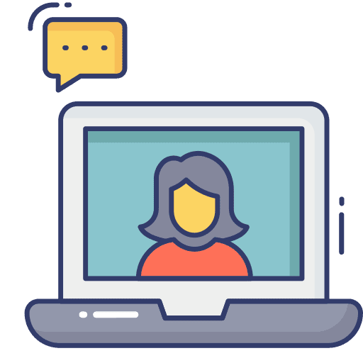 Laptop chat videocall laptop icon