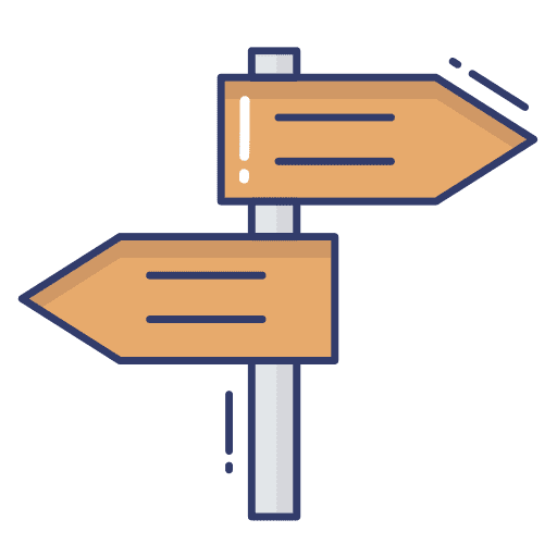 Direction signaling post orientation icon