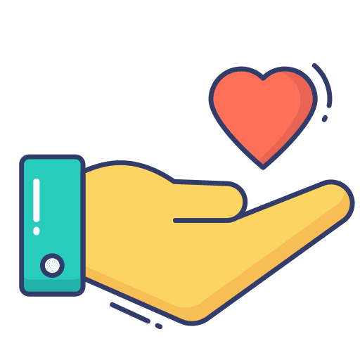 Heart charity heart hand icon