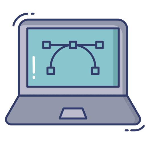 Laptop screen computer edit tools graphic design icon