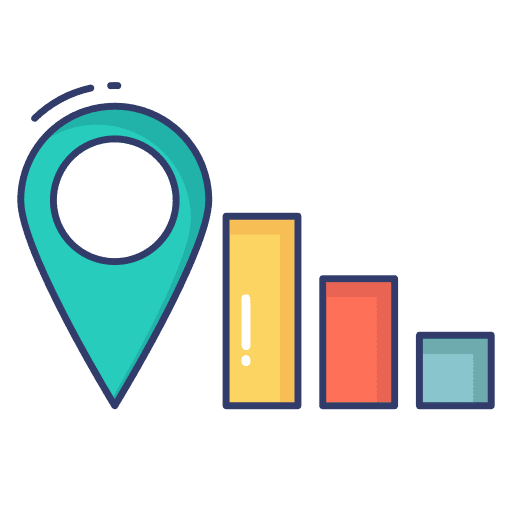 Graph statistics location bar chart icon