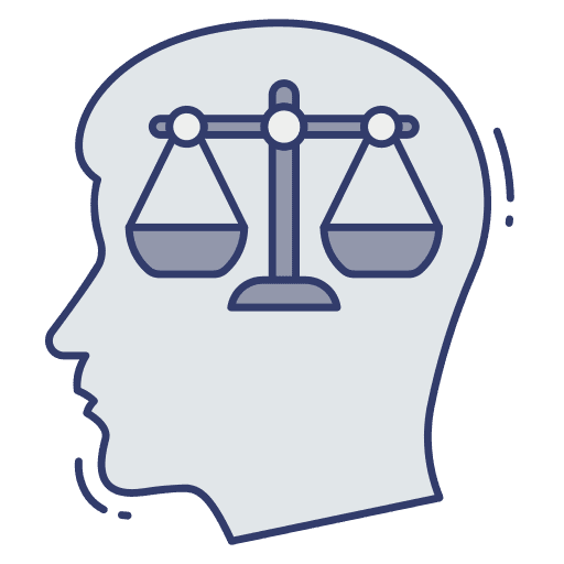 Law mind weight law icon