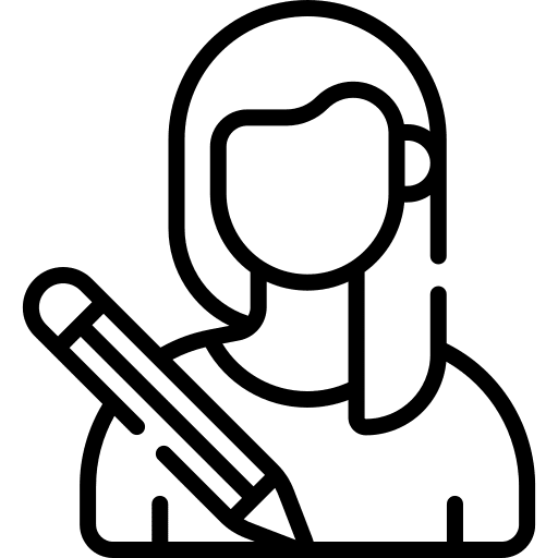 Copywriter caucasian pencil avatar icon