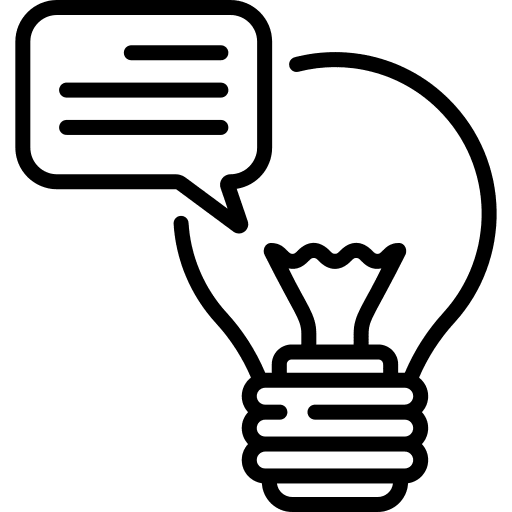 Idea light bulb customer review communications icon