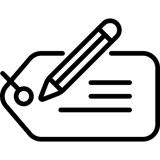 Product development label marketing copywriting icon