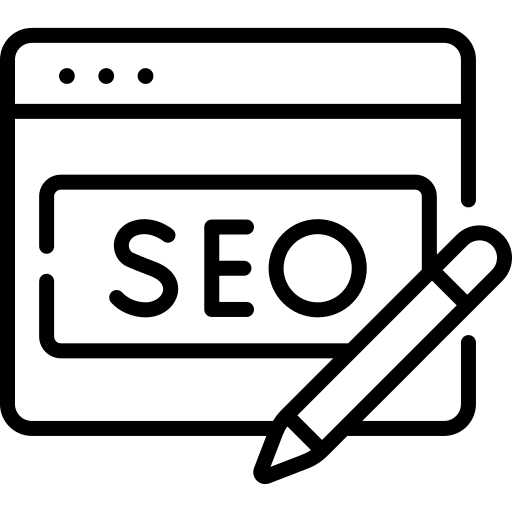 Seo text seo and web content icon