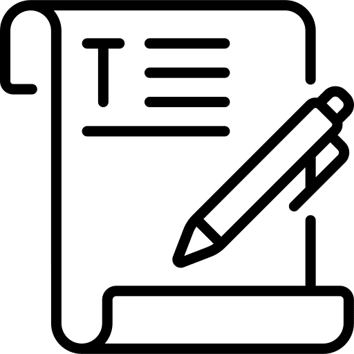 Copywriting paper inscription notes icon