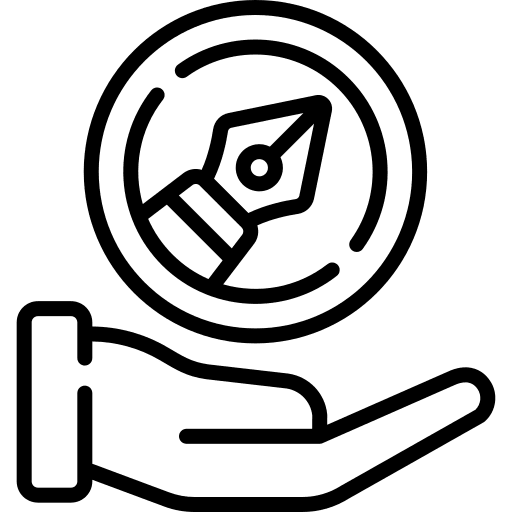 Pen tool copywriting content creator new product icon