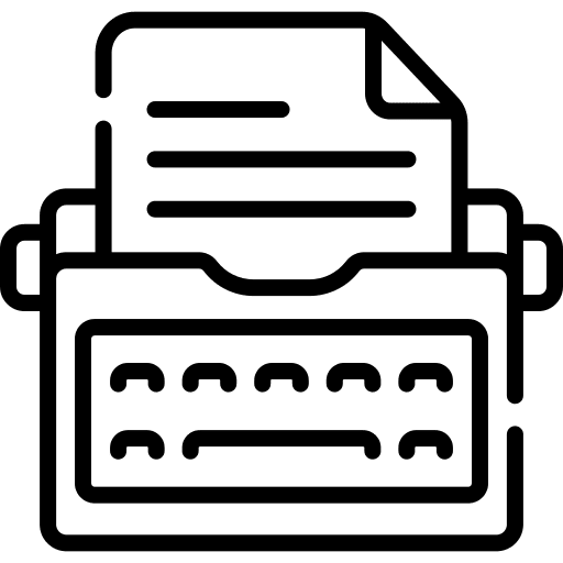 Typewriter typewriter writing sheet icon