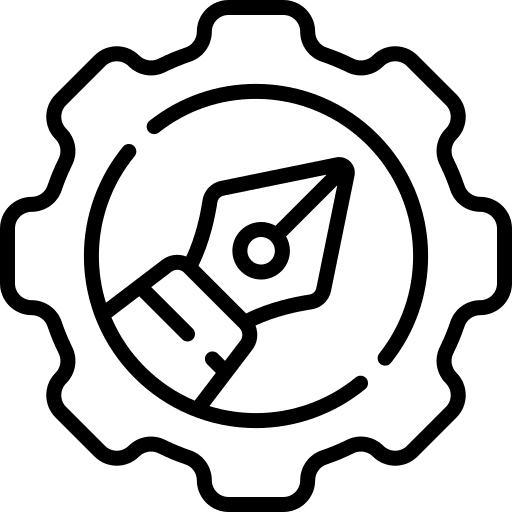 Writing copywriting marketing gear icon