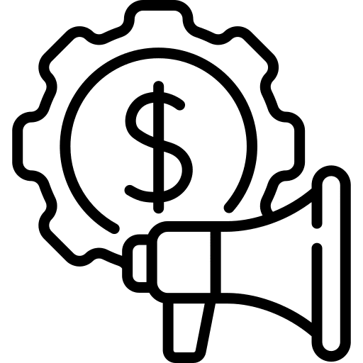 Advertising speaker business and finance promotion icon