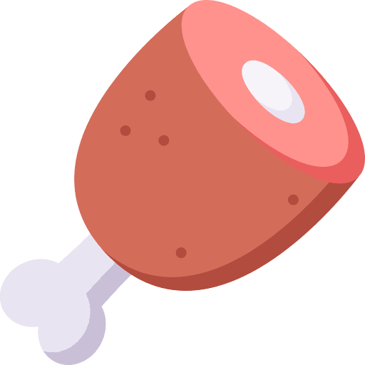 Meat food and restaurant ham leg roast icon