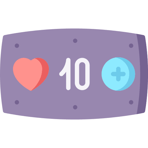 Life bar gaming video game heart icon