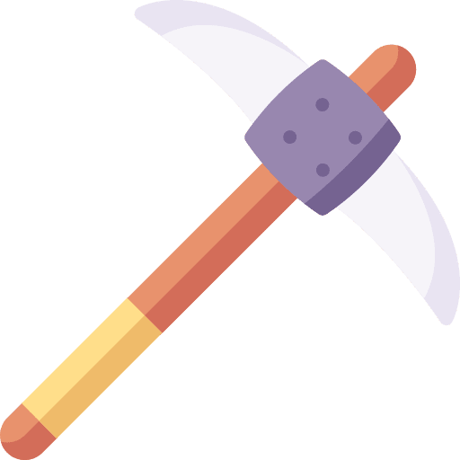 Pickaxe labor construction and tools digging icon