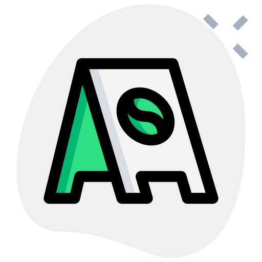 Sign coffee shop signaling cafe icon