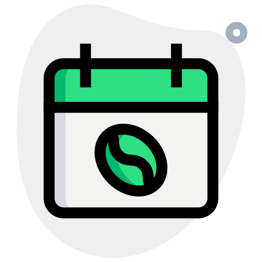 Calendar bean coffee breaks calendar icon